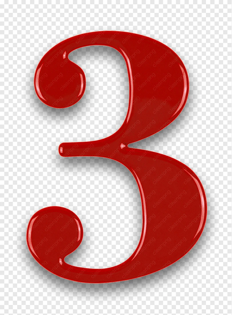 3D Vermelho N Mero 3 11297471 Png