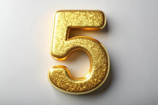 Gold Number 5 For Elegant And Shiny Visuals Premium Ai Generated Image
