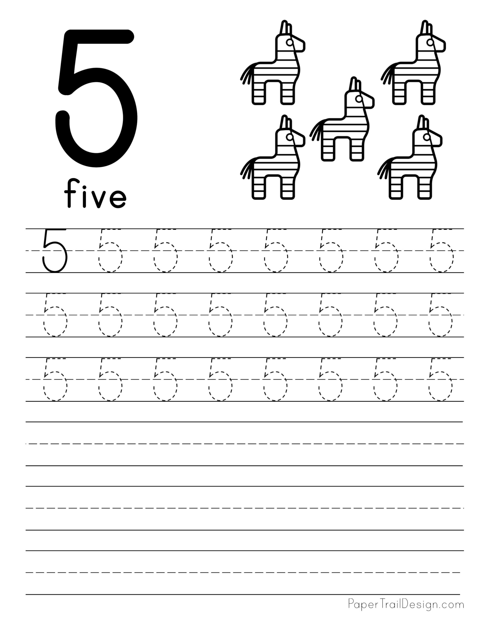 Tracing Number Five Preschool Worksheet Tracing Number Five Preschool Worksheet